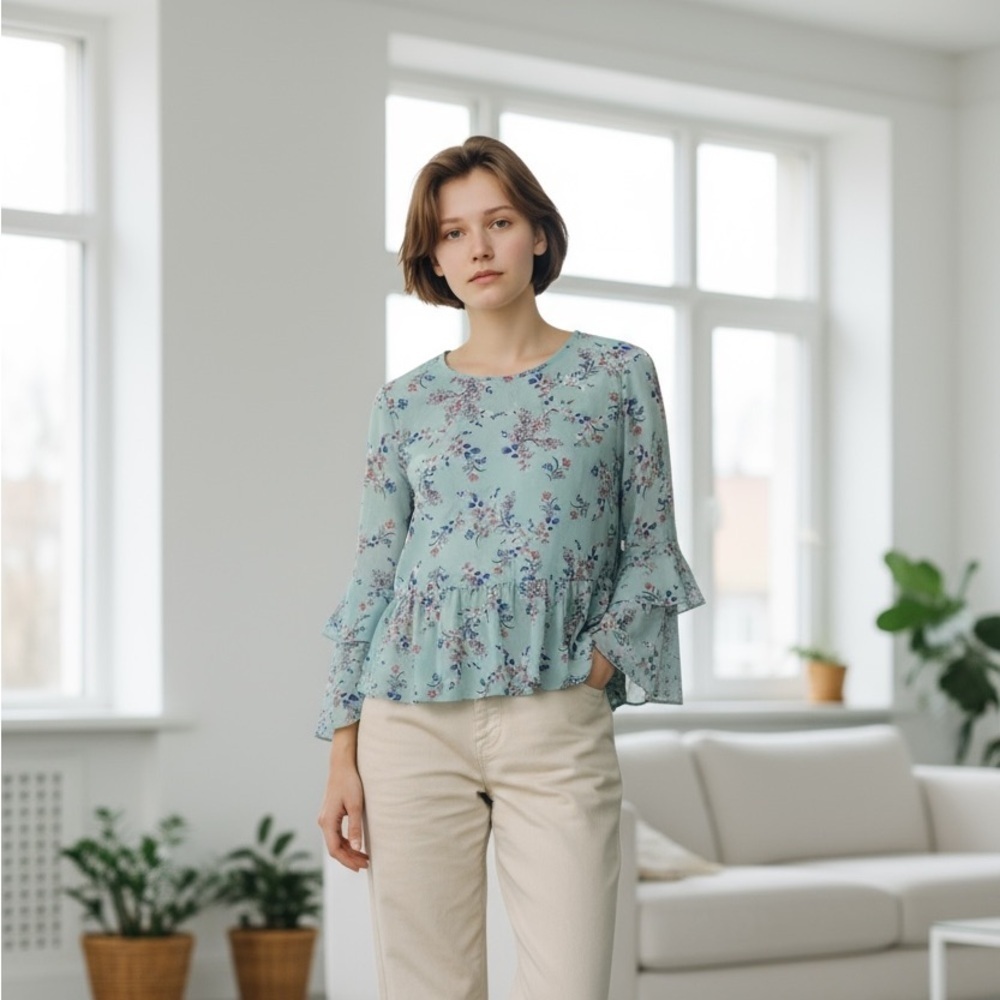 Arizona Jean Company Floral Blouse in Pink and Purple